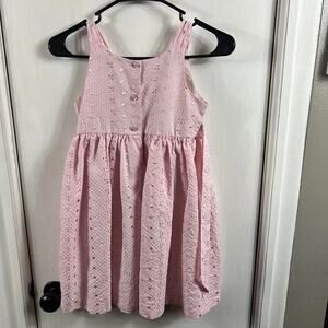 Ashley Ann pink plaid embroidered floral embellished dress